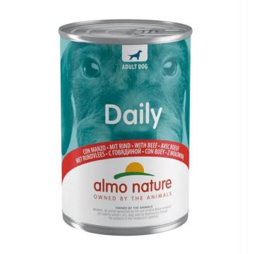 ALMO NATURE Daily Dog, XS-XL, Vită, conservă hrană umedă fără cereale câini, (pate), 400g