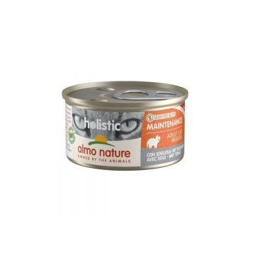 ALMO NATURE Holistic Maintenance, Pește, conservă hrană umedă fără cereale pisici, (în supă), 85g