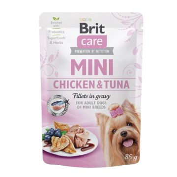 BRIT Care Mini, XS-S, File Pui și Ton, hrană umedă câini, (în sos) BRIT Care Mini, XS-S, File Pui și Ton, plic hrană umedă câini, (în sos), 85g