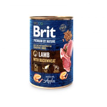 BRIT Premium By Nature, Miel cu Hrişcă, conservă hrană umedă fără cereale câini, (pate), 400g