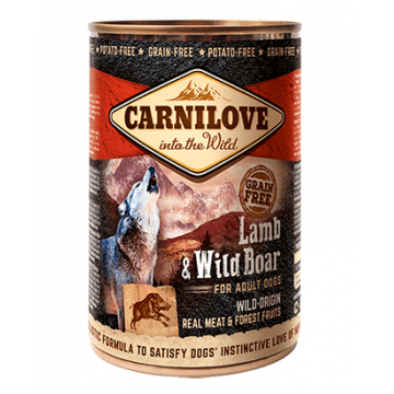 CARNILOVE, Miel și Mistreț, conservă hrană umedă fără cereale câini, (în aspic), 400g