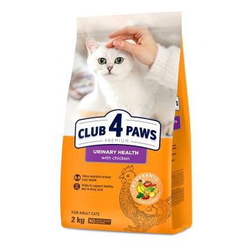 CLUB 4 PAWS Premium Urinary Health, Pui, hrană uscată pisici, sistem urinar, 2kg