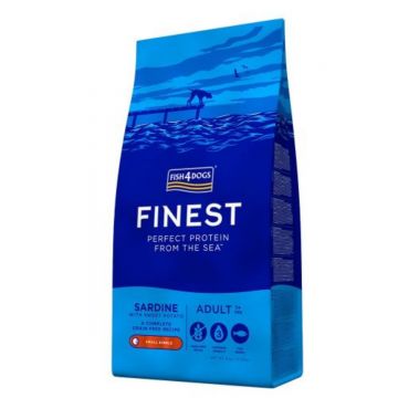 FISH4DOGS Finest, L-XL, Sardine și Cartof Dulce, hrană uscată fără cereale câini, 1.5kg