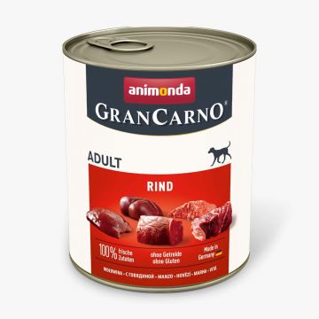 GRANCARNO, vită, conservă hrană umedă câini, (in aspic) GRANCARNO, S-XL, Vită, conservă hrană umedă fără cereale câini, (în aspic), 800g