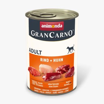 GRANCARNO, vită și pui, conservă hrană umedă câini, (in aspic) GRANCARNO, XS-M, Vită și Pui, conservă hrană umedă fără cereale câini, (în aspic), 400g