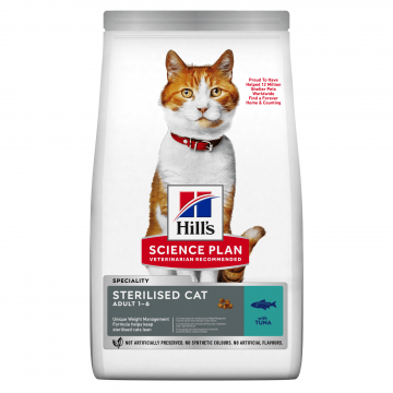 HILL'S SCIENCE PLAN Adult Sterilised, Ton, hrană uscată pisici sterilizate, 300g