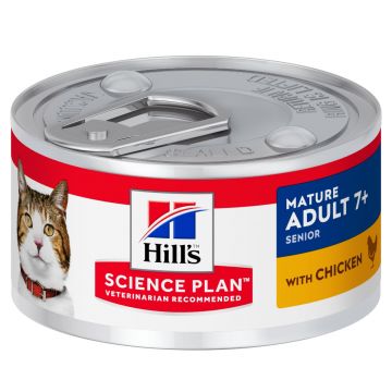 HILL'S SCIENCE PLAN Mature Adult 7+, Pui, conservă hrană umedă pisici senior, (pate), 82g