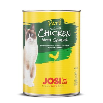 JOSICAT Pate, Pui cu Quinoa, bax conservă hrană umedă pisici, (pate), 400g x 12