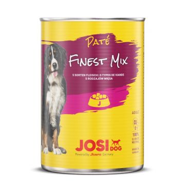 JOSIDOG Finest Mix, Pasăre și Vită, conservă hrană umedă câini, (pate), 400g x 12