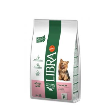 LIBRA Dog Mini Adult, XS-S, Somon, sac hrană uscată câini, 8kg LIBRA Dog Mini Adult, XS-S, Somon, sac hrană uscată câini, 8kg