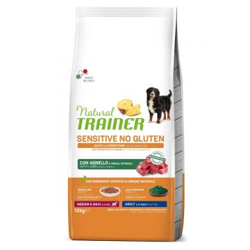 NATURAL TRAINER Sensitive No Gluten, M-XL, Miel, hrană uscată monoproteică câini, sistem digestiv, 12kg