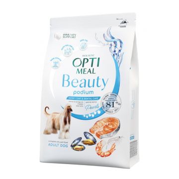 OPTIMEAL Beauty Podium, Fructe de mare, hrană uscată câini, piele și blană, sensibilităţi dentare OPTIMEAL Beauty Podium, XS-XL, Fructe de Mare, hrană uscată câini, piele & blană, sensibilități dentare, 1.5kg
