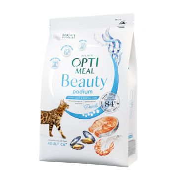 OPTIMEAL Beauty Podium, Fructe de mare, hrană uscată pisici, piele și blană, sensibilităţi dentare OPTIMEAL Beauty Podium, Fructe de Mare, hrană uscată pisici, piele & blană, sensibilități dentare, 1.5kg