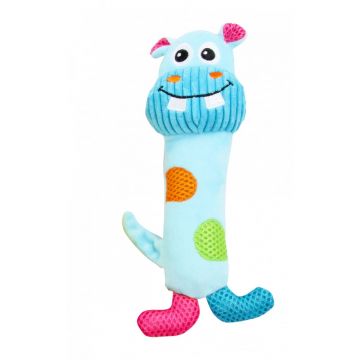 PAWISE Hipopotam, jucărie de pluș câini, S-L, pluș, cu sunet, multicolor, 21 x 8 x 4.5 cm