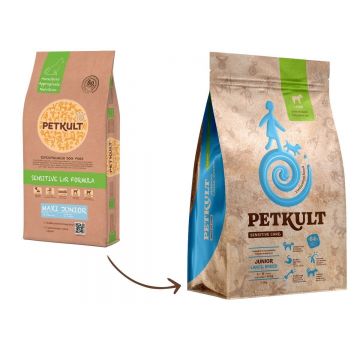 PETKULT Sensitive Care Junior Large Breed, L-XL, Miel și orez brun, hrană uscată câini junior, alergii, 12kg