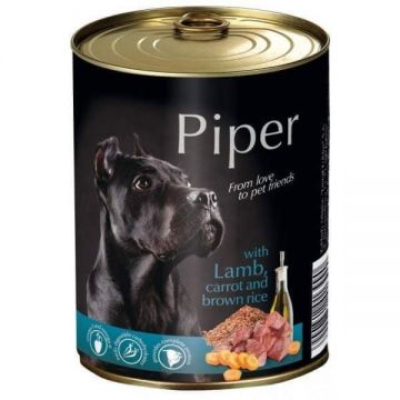 Piper Adult cu Carne de Miel, Morcovi si Orez Brun, 400 g