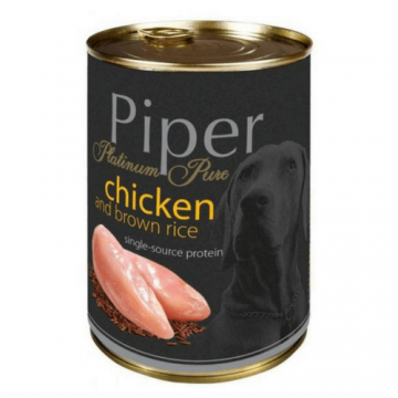 Piper Pure cu Carne de Pui si Orez Brun, 400 g