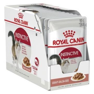 Royal Canin Instinctive Adult, hrană umedă pisici, (în sos) Royal Canin Instinctive Adult, bax hrană umedă pisici, (în sos), 85g x 12