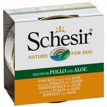 Schesir Dog Adult Pui si Aloe, 150 g