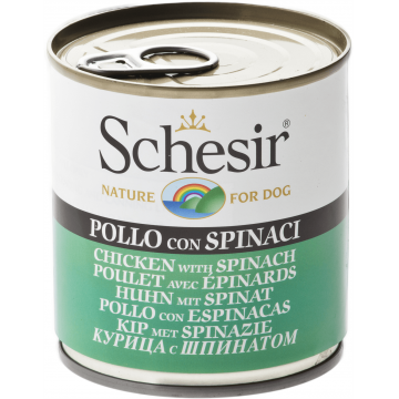 Schesir Dog Adult Pui si Spanac, 285 g