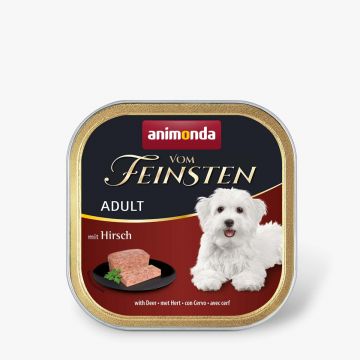 VOM FEINSTEN, XS-M, Căprioară, tăviță hrană umedă fără cereale câini, (pate), 150g