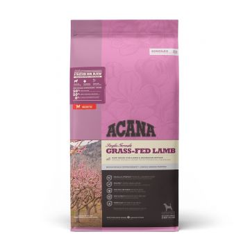 ACANA Singles Grass-Fed Lamb, Miel și Mere, hrană uscată monoproteică fără cereale câini, 17kg