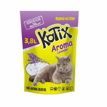 Asternut Igienic Silicat pentru pisici, Kotix Lavanda, 3.8L ieftin