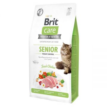 Brit Care Cat GF Senior Weight Control, 7 kg la reducere