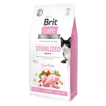 Brit Care Cat GF Sterilized Sensitive, 7 kg la reducere