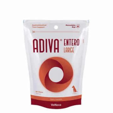 Hrana complementara pentru procesele digestive si intestinale, Adiva Entero Large, VetNova, 40 chew, 1140 mg de firma original