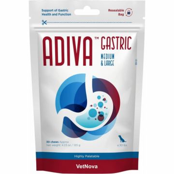 Hrana complementara, protectie gastrica completa, ADIVA Gastric Chews Medium Large, VetNova, 30 chews