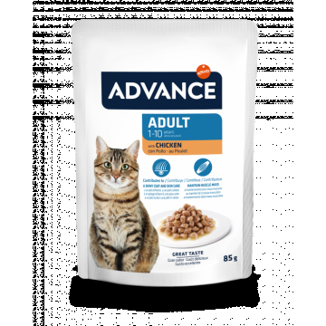 Hrana umeda pentru pisici Advance Adult cu Pui - plic 85 g