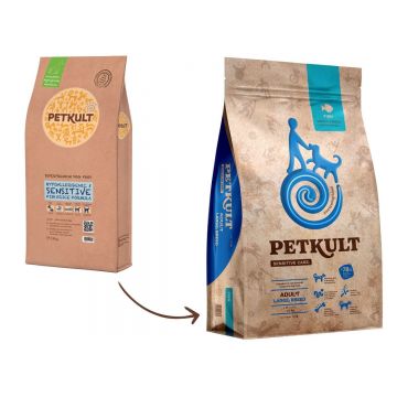 PETKULT Sensitive Care Adult Large Breed, L-XL, Pește, hrană uscată câini, alergii, 12kg