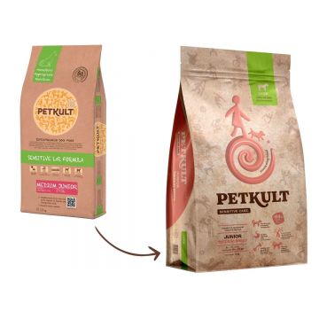 PETKULT Sensitive Care Junior Medium Breed, M, Miel și orez brun, hrană uscată câini junior, alergii, 12kg