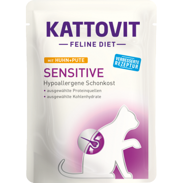 Plic Kattovit Sensitive, Pui si Curcan, 85 g