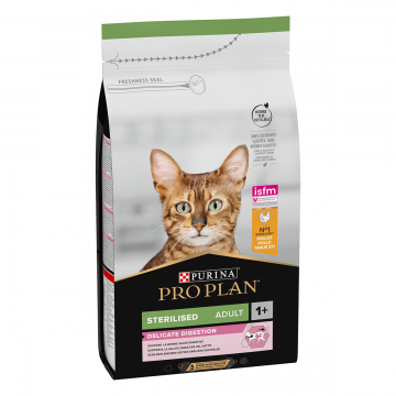 PURINA Pro Plan Sterilised OptiDigest, Pui, hrană uscată pisici sterilizate, 1.5kg