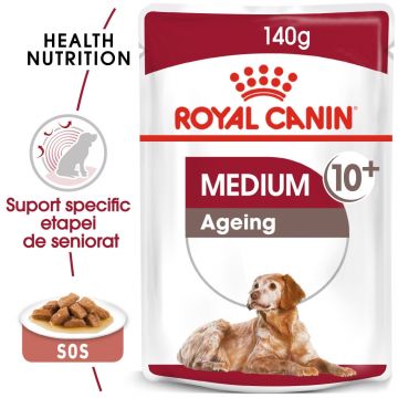Royal Canin Medium Ageing, hrană umedă câini senior, (în sos) Royal Canin Medium Ageing, plic hrană umedă câini senior, (în sos), 140g