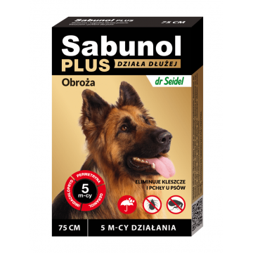 SABUNOL PLUS, deparazitare externă câini, zgardă, L-XL(25 - 50kg), 75 cm, maro, 1buc ieftin