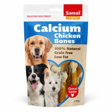 Sanal Dog Calcium Chicken Bones Doypack 80 g de firma originala