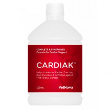 Supliment alimentar pentru sprijinul functiei cardiace la caini si pisici, CARDIAK vetNova, 400 ml