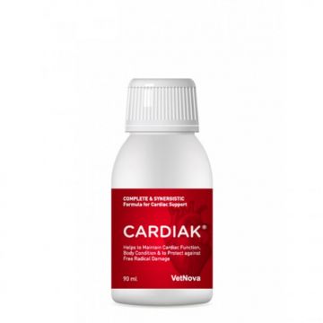 Supliment alimentar pentru sprijinul functiei cardiace la caini si pisici, CARDIAK vetNova, 90 ml