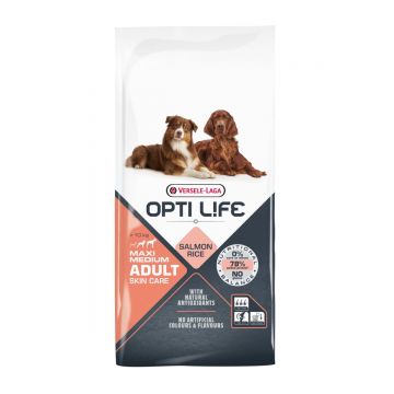 VERSELE LAGA Opti Life Skin Care Medium&Maxi, M-XL, Pui, hrană uscată câini, piele & blană, 12.5kg
