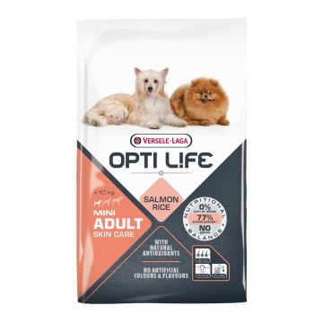 VERSELE LAGA Opti Life Skin Care Mini, XS-S, Pui, hrană uscată câini, piele & blană, 7.5kg