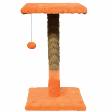 Ansamblu de joaca pentru pisici tip polita pe suport cu ciucure portocaliu 50 x 30 x 30 cm