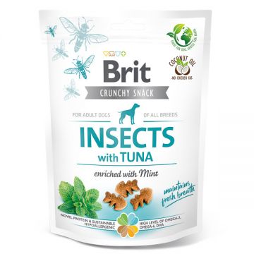Brit Care Crunchy Cracker, Insecte și Ton cu Menta, recompense fară cereale câini, 200g de firma originala