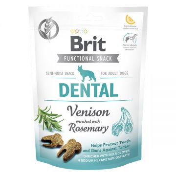 Brit Care Functional Snack Dental, Vânat cu Rozmarin, recompense funtionale fară cereale câini, sensibilităţi dentare, 150g