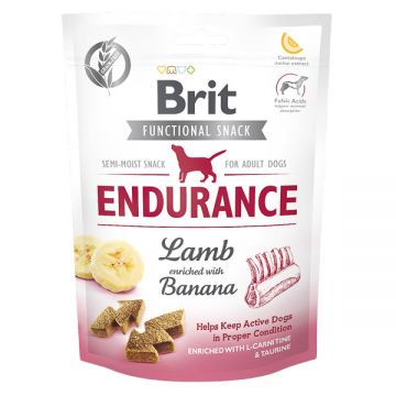 Brit Care Functional Snack Endurance, Miel cu Banane, recompense funtionale fară cereale câini, activitate intensă, 150g de firma originala