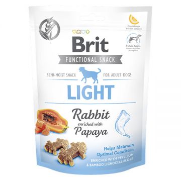 Brit Care Functional Snack Light, Iepure cu Papaya, recompense funtionale fară cereale câini, managemantulgreutatii, 150g de firma originala