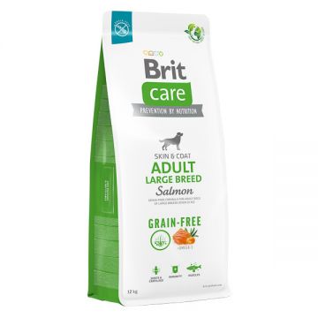 Brit Care Grain-Free Adult Large Breed, L-XL, Somon, hrană uscată fără cereale câini, piele & blană, 12kg