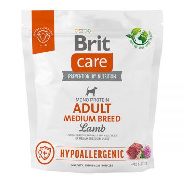 Brit Care Hypoallergenic Adult Medium Breed, M, Miel, hrană uscată monoproteică câini, sistem imunitar & alergii, 1kg ieftina